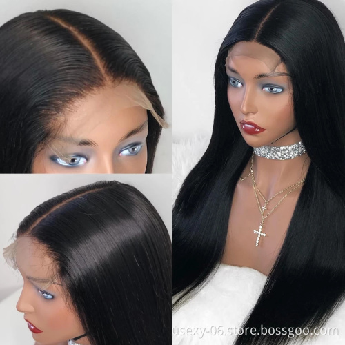 Fast Shipping 180% Density Virgin Brazilian 4x4 Lace Closure Human Hair Wig Straight Curly Wigs with Closure for Black Women